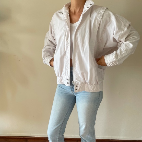 White Vintage Bomber Jacket - Picture 3 of 6